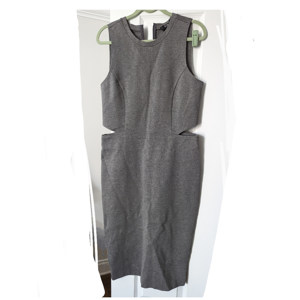 ICONE | grey pencil dress with cutouts | L